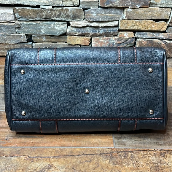 MCM Boston Bag In Black & Red Leather With Silver Hardware 🔥 - Picture 12 of 17